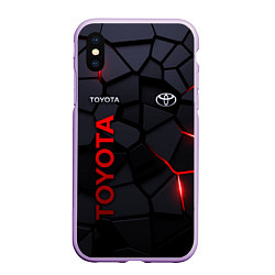 Чехол iPhone XS Max матовый Toyota - плиты с эффектом свечения, цвет: 3D-сиреневый