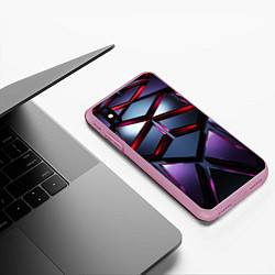 Чехол iPhone XS Max матовый Объемные пластины, цвет: 3D-розовый — фото 2