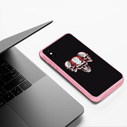 Чехол iPhone XS Max матовый Три красные черепа, цвет: 3D-баблгам — фото 2