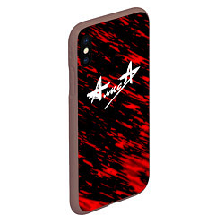 Чехол iPhone XS Max матовый Группа Алиса краски абстрактные, цвет: 3D-коричневый — фото 2