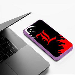 Чехол iPhone XS Max матовый Death note огонь аниме, цвет: 3D-фиолетовый — фото 2