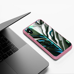 Чехол iPhone XS Max матовый Броня адская и райская синяя, цвет: 3D-малиновый — фото 2