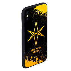 Чехол iPhone XS Max матовый Bring Me the Horizon - gold gradient, цвет: 3D-черный — фото 2