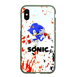 Чехол iPhone XS Max матовый Sonic краски абстрактные, цвет: 3D-темно-зеленый