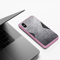 Чехол iPhone XS Max матовый Стальная болванка, цвет: 3D-розовый — фото 2