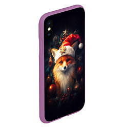 Чехол iPhone XS Max матовый New year s fox, цвет: 3D-фиолетовый — фото 2