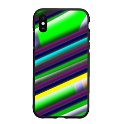 Чехол iPhone XS Max матовый Размытые абстрактные полосы, цвет: 3D-черный