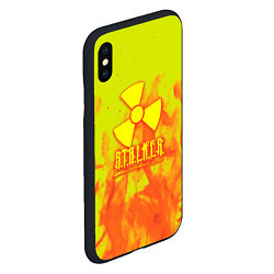 Чехол iPhone XS Max матовый Stalker yellow flame, цвет: 3D-черный — фото 2