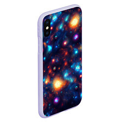 Чехол iPhone XS Max матовый Бесконечность звезд, цвет: 3D-светло-сиреневый — фото 2