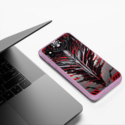 Чехол iPhone XS Max матовый Киберпанк доспех красный, цвет: 3D-сиреневый — фото 2
