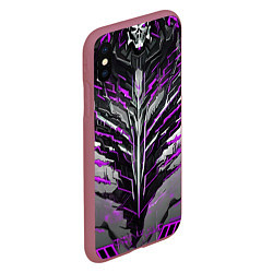 Чехол iPhone XS Max матовый Киберпанк доспех фиолетовый, цвет: 3D-малиновый — фото 2