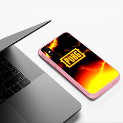 Чехол iPhone XS Max матовый PUBG огненный шторм из молний, цвет: 3D-баблгам — фото 2