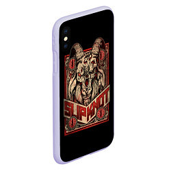 Чехол iPhone XS Max матовый Slipknot Бафомет, цвет: 3D-светло-сиреневый — фото 2