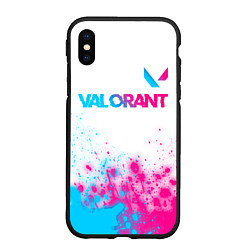 Чехол iPhone XS Max матовый Valorant neon gradient style посередине