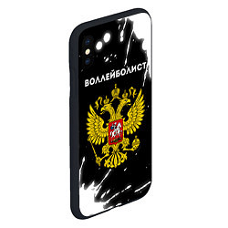 Чехол iPhone XS Max матовый Воллейболист из России и герб РФ, цвет: 3D-черный — фото 2