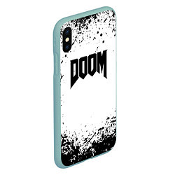 Чехол iPhone XS Max матовый Doom black splash, цвет: 3D-мятный — фото 2