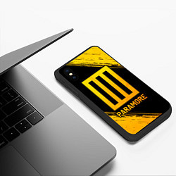Чехол iPhone XS Max матовый Paramore - gold gradient, цвет: 3D-черный — фото 2