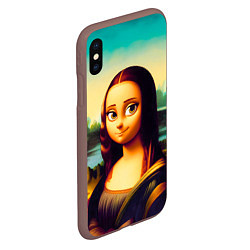 Чехол iPhone XS Max матовый Нейросеть - Мона Лиза в стиле Pixar, цвет: 3D-коричневый — фото 2