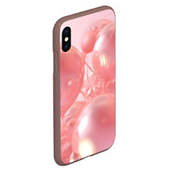 Чехол iPhone XS Max матовый Розовые шары, цвет: 3D-коричневый — фото 2