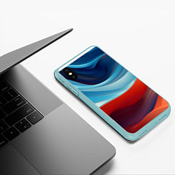 Чехол iPhone XS Max матовый Абстракция в контрасте, цвет: 3D-мятный — фото 2