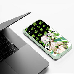 Чехол iPhone XS Max матовый Нахида - Геншин Импакт, цвет: 3D-салатовый — фото 2