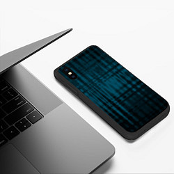 Чехол iPhone XS Max матовый Размытая абстракция тёмно-бирюзовый, цвет: 3D-черный — фото 2