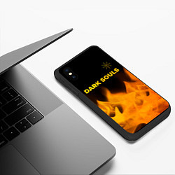 Чехол iPhone XS Max матовый Dark Souls - gold gradient посередине, цвет: 3D-черный — фото 2