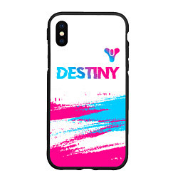 Чехол iPhone XS Max матовый Destiny neon gradient style посередине, цвет: 3D-черный