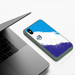 Чехол iPhone XS Max матовый Вольво - триколор, цвет: 3D-темно-зеленый — фото 2