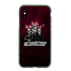 Чехол iPhone XS Max матовый Depeche Mode - spirit tour, цвет: 3D-темно-зеленый