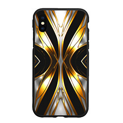 Чехол iPhone XS Max матовый Неоновый узор стальная бабочка, цвет: 3D-черный