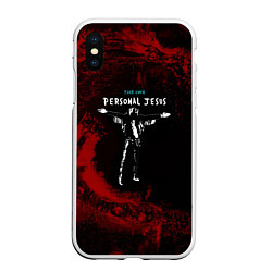 Чехол iPhone XS Max матовый Depeche Mode - personal jesus dave, цвет: 3D-белый