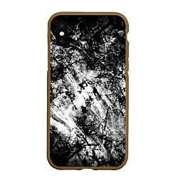 Чехол iPhone XS Max матовый Зимний лес узоры, цвет: 3D-коричневый