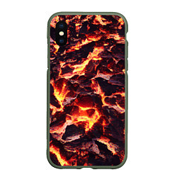 Чехол iPhone XS Max матовый Бурлящая лава, цвет: 3D-темно-зеленый