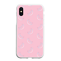 Чехол iPhone XS Max матовый Розовая луна, цвет: 3D-белый