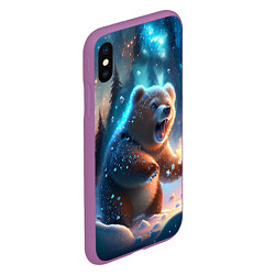 Чехол iPhone XS Max матовый Полярный мишка, цвет: 3D-фиолетовый — фото 2