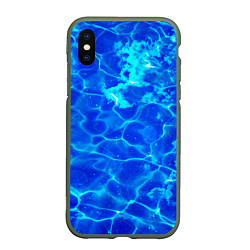 Чехол iPhone XS Max матовый Чистая вода океаны, цвет: 3D-темно-зеленый