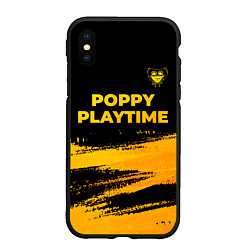 Чехол iPhone XS Max матовый Poppy Playtime - gold gradient посередине