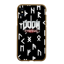 Чехол iPhone XS Max матовый Doom Eternal mars symbol demon, цвет: 3D-коричневый