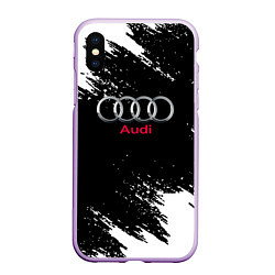 Чехол iPhone XS Max матовый AUDI sport краски, цвет: 3D-сиреневый