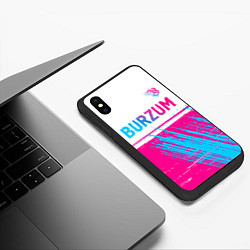 Чехол iPhone XS Max матовый Burzum neon gradient style посередине, цвет: 3D-черный — фото 2