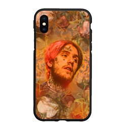 Чехол iPhone XS Max матовый Lil Peep розы, цвет: 3D-черный