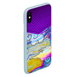 Чехол iPhone XS Max матовый Облака и спирали, цвет: 3D-голубой — фото 2