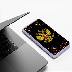 Чехол iPhone XS Max матовый СССР жёлтые краски, цвет: 3D-светло-сиреневый — фото 2