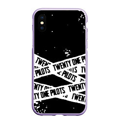 Чехол iPhone XS Max матовый Twenty one pilots краски, цвет: 3D-светло-сиреневый