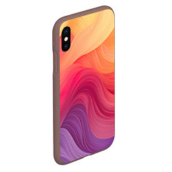 Чехол iPhone XS Max матовый Желтый красный фиолетовый градиент, цвет: 3D-коричневый — фото 2