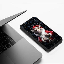 Чехол iPhone XS Max матовый Santa dragon, цвет: 3D-черный — фото 2