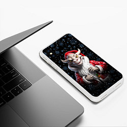 Чехол iPhone XS Max матовый Santa dragon, цвет: 3D-белый — фото 2