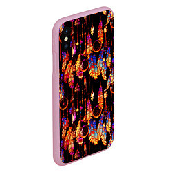 Чехол iPhone XS Max матовый Ловцы снов с яркими перьями, цвет: 3D-розовый — фото 2