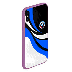 Чехол iPhone XS Max матовый BMW - синяя абстракция, цвет: 3D-фиолетовый — фото 2